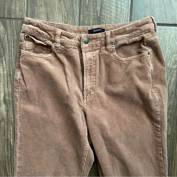 Quince Organic Stretch Corduroy Straight Leg Pants in Warm Brown Sz 8 - Picture 4 of 9